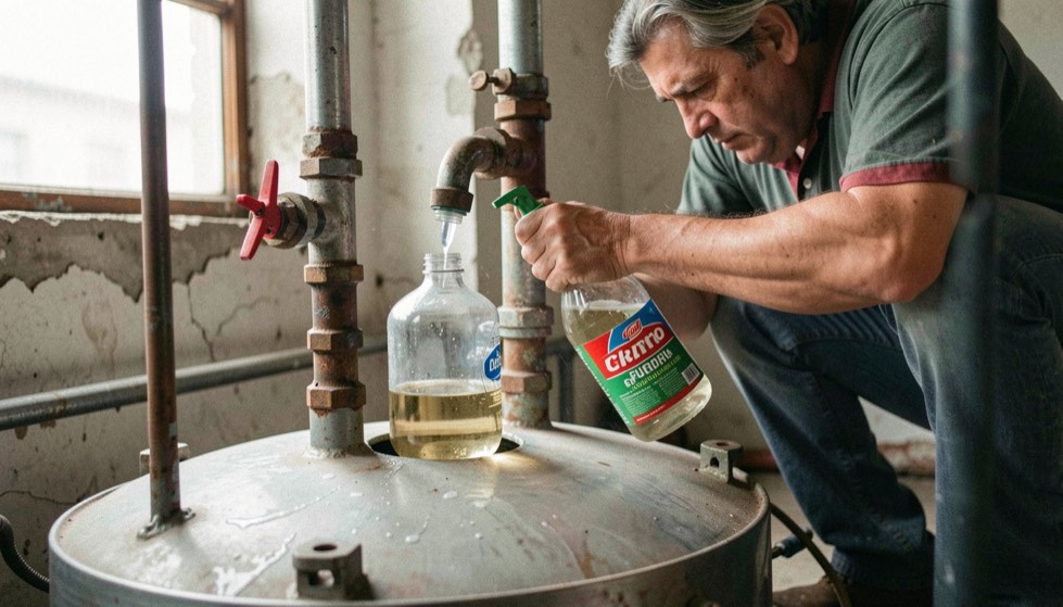 Detalle operativo de lejía y amoniaco aplicado sobre gas cloro